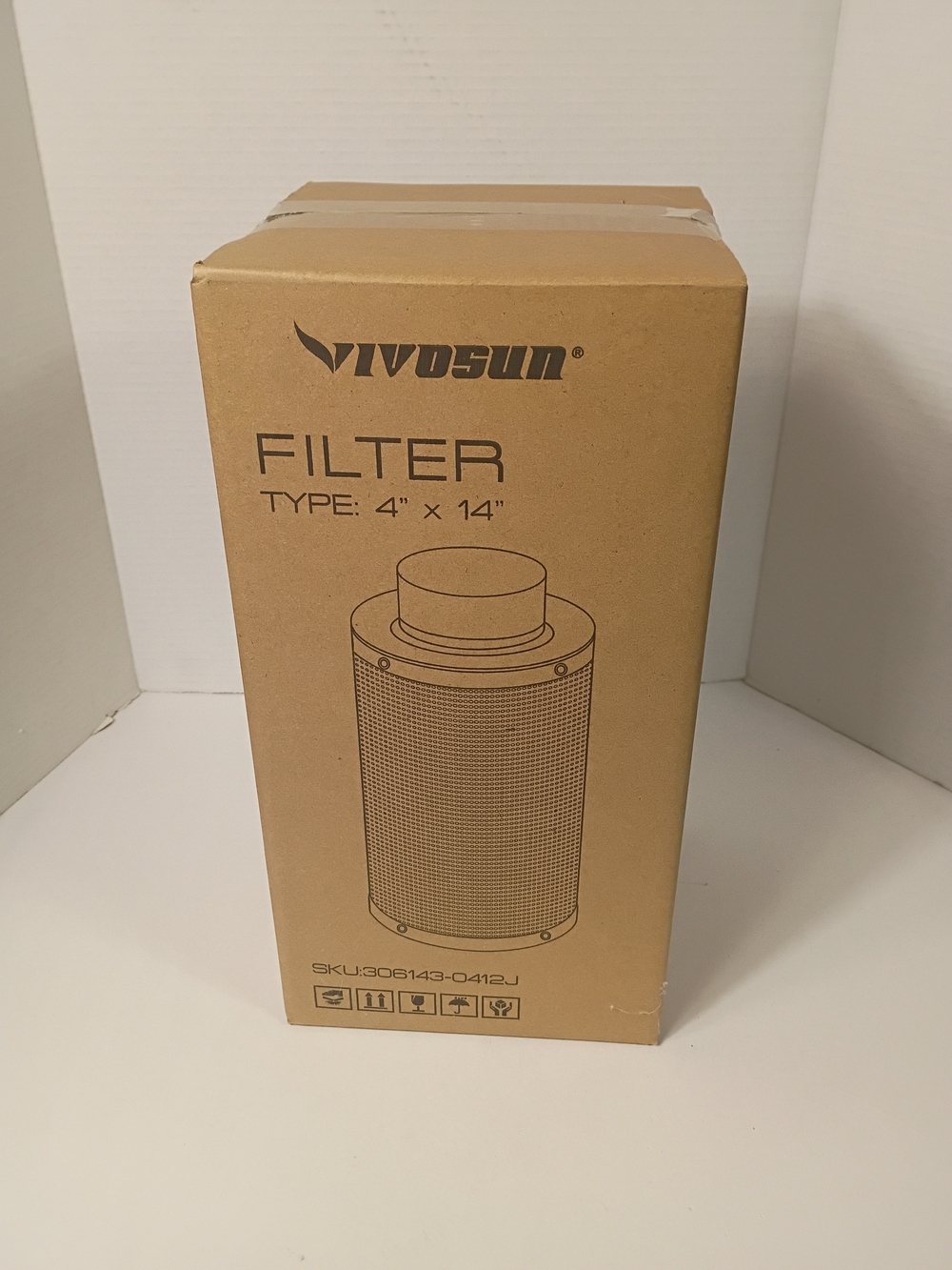 Vivosun Filter 4" x 14" Air Carbon Filter Odor Control Open Box New